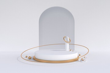 Abstract minimal scene, design for cosmetic or product display podium 3d render.