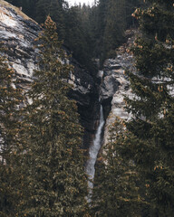 Wasserfall zwischen B&auml;umen versteckt