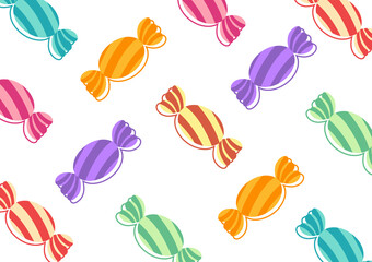 colorful candy pattern on white background
