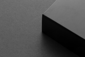 Black graphic parts and copy space on black background