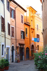The streets of the Trastevere area. Rome