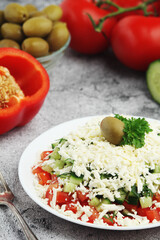 Shopsky salad - national Bulgarian dish