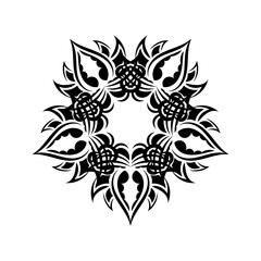 Decorative ornaments in the shape of a flower. Mandala on a white background. Vector illustration
