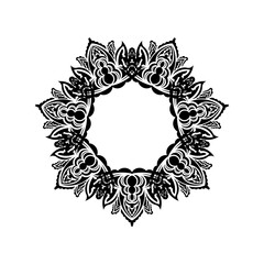 Decorative ornaments in the shape of a flower. Mandala Good for menus, tattoos, prints and postcards. Vector illustration