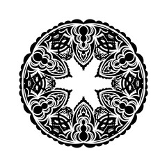 Decorative ornaments in the shape of a flower. Mandala Good for logos, tattoos, prints and postcards. Isolated on white background. Vector illustration