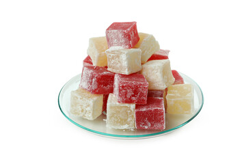 Delicious turkish delight isolated on white background