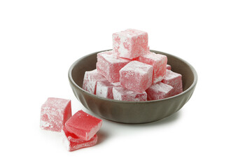 Delicious turkish delight isolated on white background