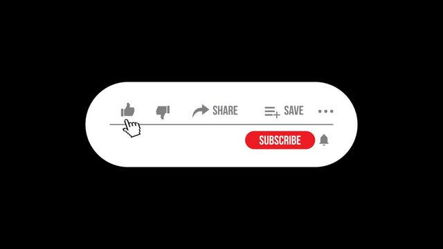 Like, Share, Subscribe and turn on bell notifications. Mouse cursor click the thumb up and subscribe with bell notifications Alpha channel footage