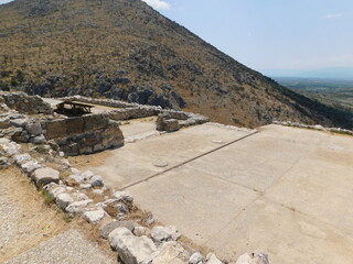 The main palace chamber on the top of the ancient prehistoric citadel of Mycenae