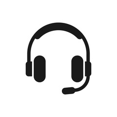 Fototapeta na wymiar Headset icon. Customer support, call center symbol for web and mobile UI design.