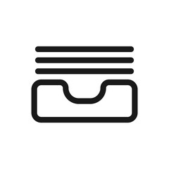 Inbox icon. Mailbox symbol in line style. Usage for web and mobile UI design.