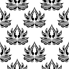 Black and white seamless pattern with luxury, vintage, decorative ornaments. Good for clothing and textiles. Vector illustration.