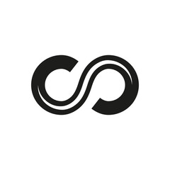 Infinity symbol icon in trendy line style. Usage for logo design, web elements.