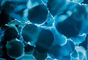 Cyan Artistic Trendy Fashion Oil Stain. Navy Liquid Aquarelle Surface Brush Collection. Indigo Creative Liquid Splatters Blush