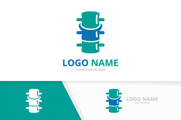 Premium spinal diagnostic center logotype. Spine logo design template.