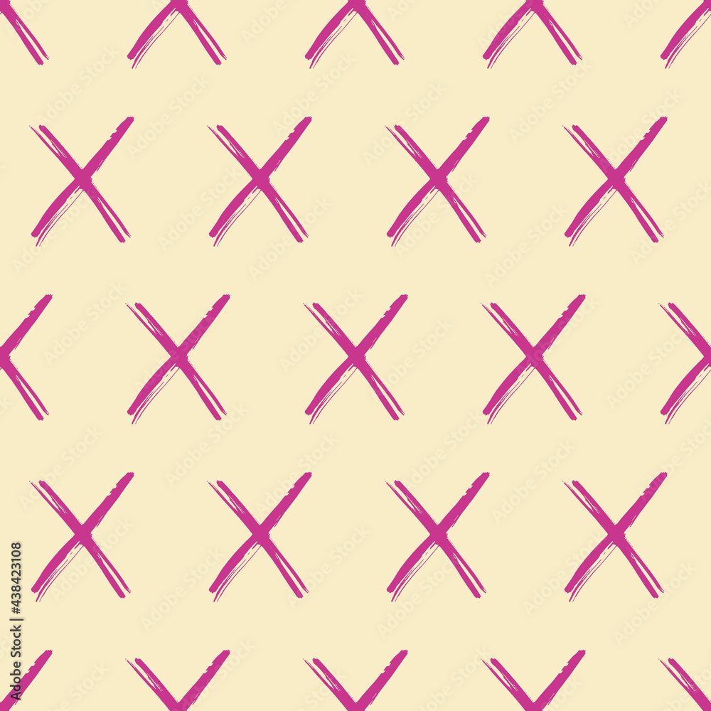 Poster purple crosses vector seamless repeat pattern print background