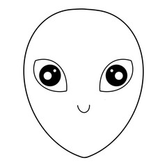 coloring page - friendly smiling alien