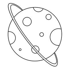 coloring page - planet with orbit