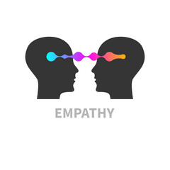 Conversation logo. Emotional intelligence icon - obrazy, fototapety, plakaty