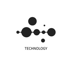 Nanotechnology logo. Connecting abstract shapes