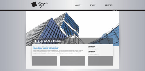 horizontal wide banner for web page cover. website landing page design template.  flyer, booklet, presentation or brochure for real estate agent or realtor.