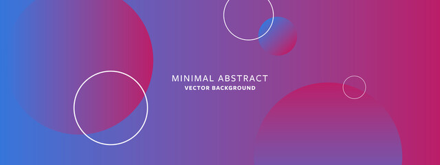 minimal modern red and blue gradient background with white circles elements, circular geometrical shapes with magenta accent, 