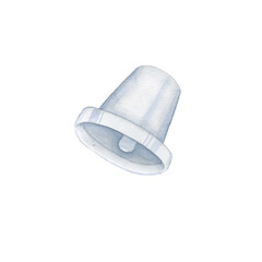 Watercolor illustration christmas bell. Hand draw New Year clipart. Christmas decorate