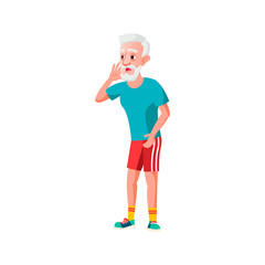 old man athlete looking with shock at stormy cloud cartoon vector. old man athlete looking with shock at stormy cloud character. isolated flat cartoon illustration