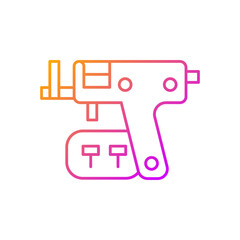 Piercing gun gradient linear vector icon. Special instrument for making holes in body skin. Modern style. Thin line color symbols. Modern style pictogram. Vector isolated outline drawing