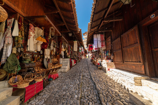 Kruja, Kroja, Kruja, Kruj, Kruj&euml; -  Old Bazar in town and a municipality in north central Albania
