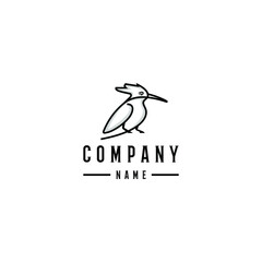 Bird line art logo design template. Awesome a hoopoe bird logo. A bird line art logotype.