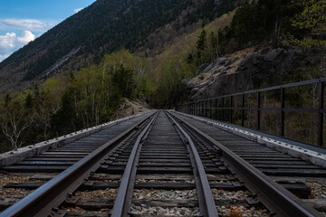 Fototapeta premium North Conway Scenic rail line going through Crawford Notch, New Hampshire.