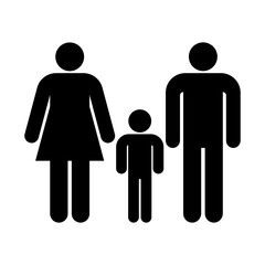 Family icon. Father, mother, child. Vector illustration.