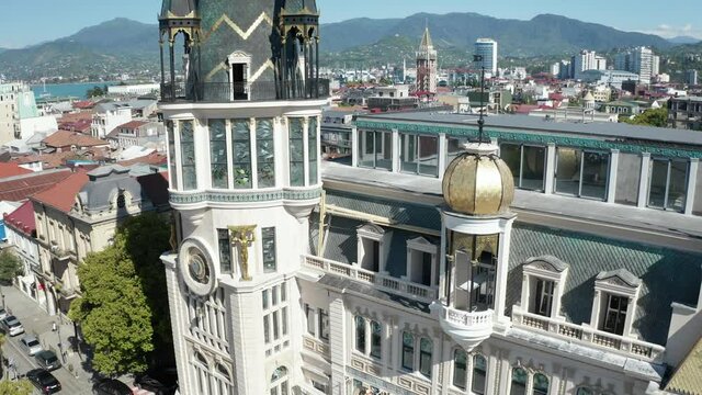 Aerial shots of main sights of Batumi Georgia