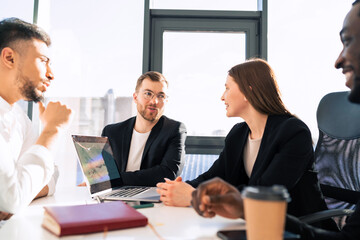 Group of multiracial business people meeting in the office