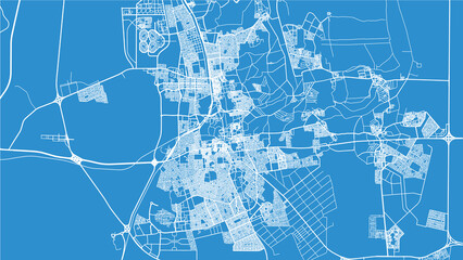 Urban vector city map of Al Hofuf, Saudi Arabia, Middle East