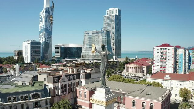 Aerial shots of main sights of Batumi Georgia