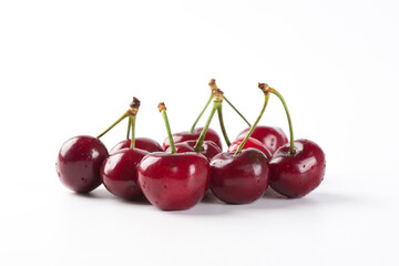  Cherries fruit isolated on white background. 