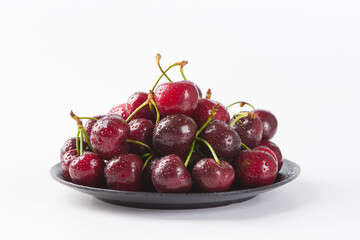  Cherries fruit isolated on white background. 
