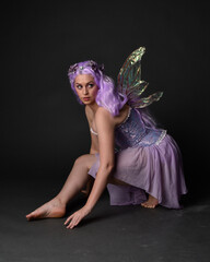 wings, wing, girl, lady, female, woman, person, model, figure, character, pretty, full length, pose, posing, portrait, dark background, studio background, isolated, fantasy, costume, halloween, fairyt