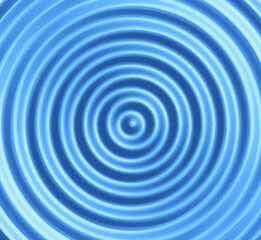 Blue abstract background.Abstract blue background with waves.View of radial water ripples.Underwater, sea or ocean concept.Water swirl or spinning.Realistic vector illustration.