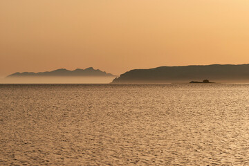 view on the island Formica archipelago of the Egadi in Sicily at sunset