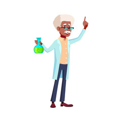 mature adult man scientist made scientific discovery in laboratory cartoon vector. mature adult man scientist made scientific discovery in laboratory character. isolated flat cartoon illustration