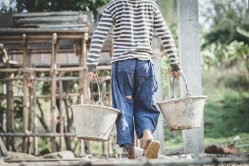 child labor , World Day Against Child Labour concept.