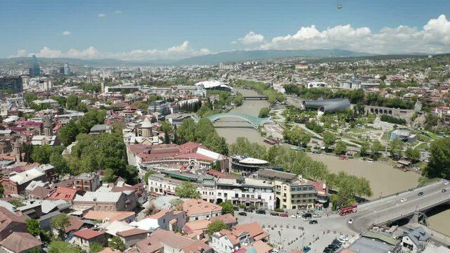 Tbilisi capital of Georgia film by drone