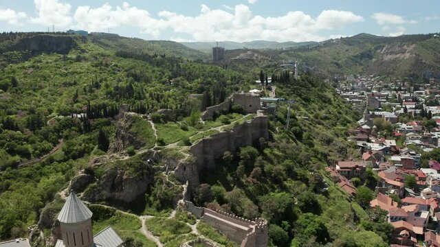 Tbilisi capital of Georgia film by drone