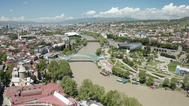 Tbilisi capital of Georgia film by drone