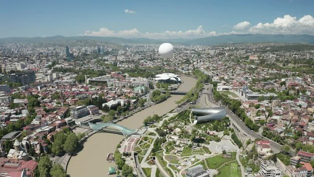 Tbilisi capital of Georgia film by drone