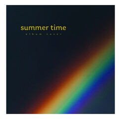 Obraz premium album cover with rainbow, design template summer time
