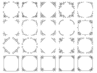 洋風の線の角装飾フレームセット
